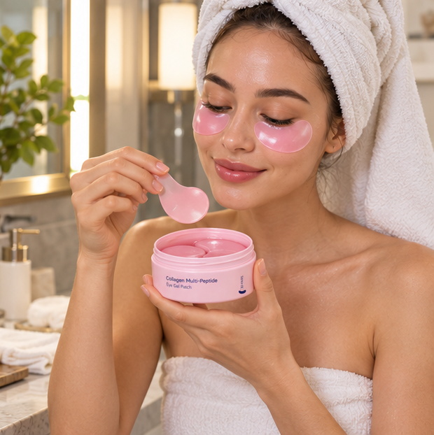 Collagen Peptide Eye Gel Patches – Firming Hydrating Treatment for Wrinkles, Fine Lines, Dark Circles and Under-Eye Rejuvenation