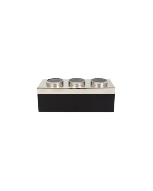 Black Decorative Box with Metal and Stone Detail