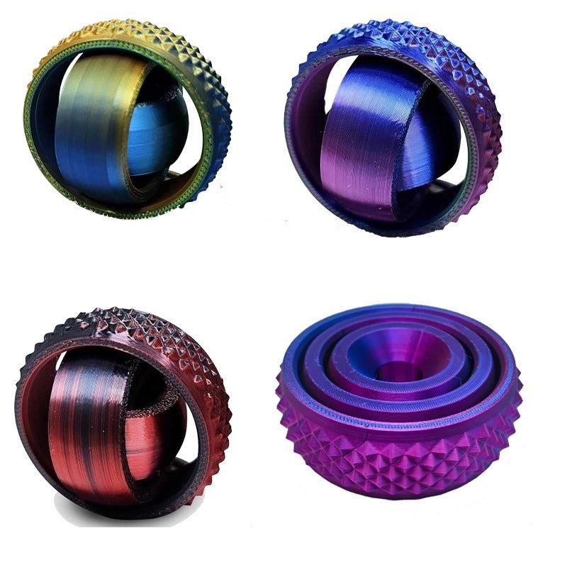 O-Shaped Rotating Ball Toy – 3D Printed Universal Fingertip Gyroscope Gravity Rotation Anxiety Relief Decompression Stress Fidget Toy