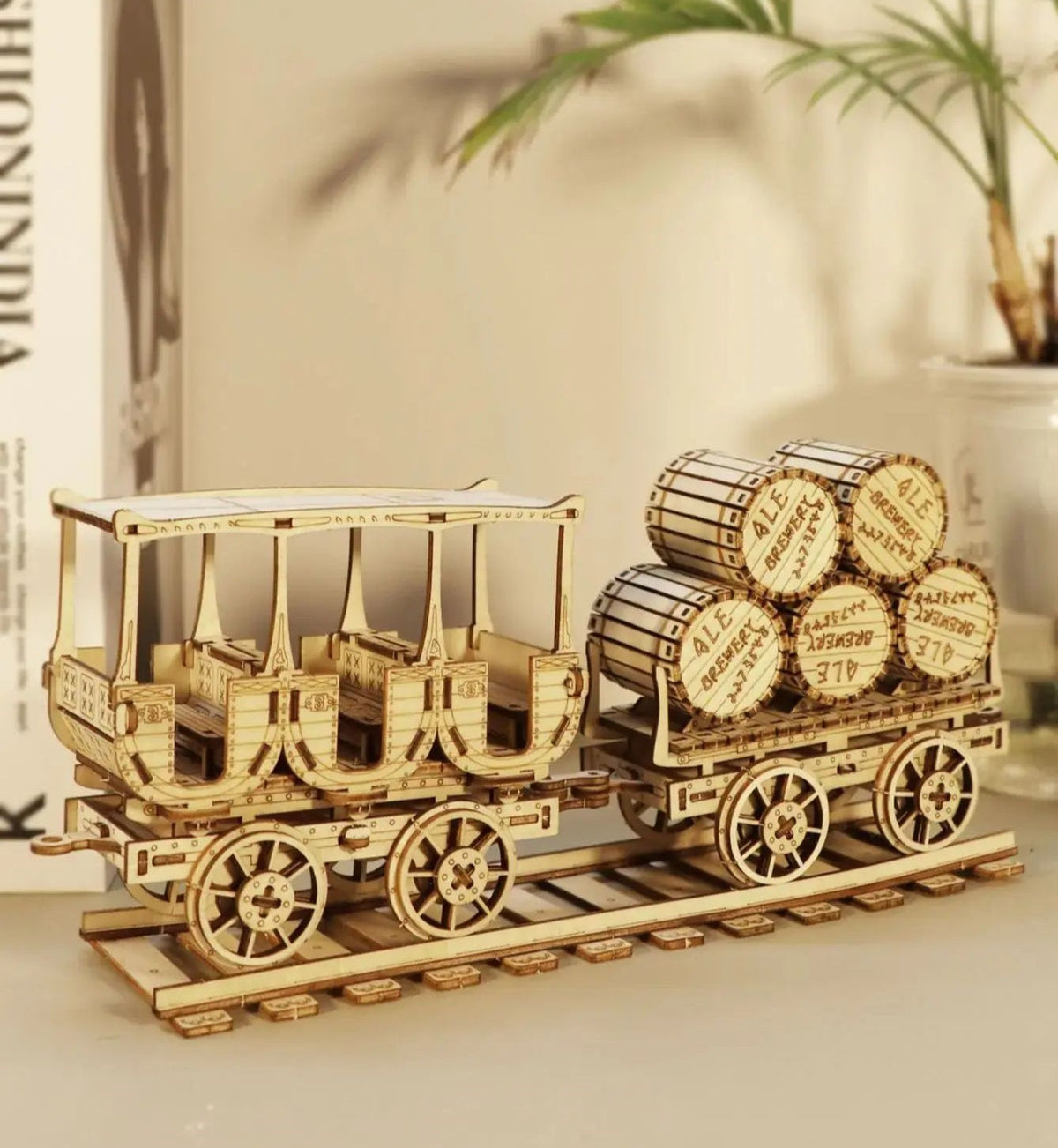 Wine Truck 3D Wooden Puzzle – DIY Brain Teaser Model Kit for Birthday and Christmas Gifts for Adults