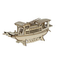 DIY South Lake Red Boat Wooden Puzzle – 3D Handmade Assembly Model Educational Toy Gift for Kids and Home Ornament Display