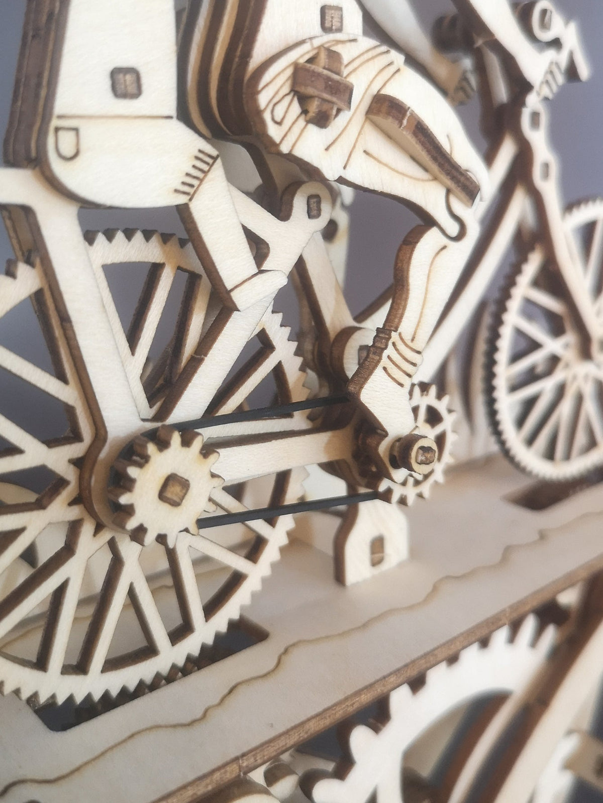 Father and Son Bicycle 3D Wooden Puzzle – Handmade DIY Assembly Model for Creative Desk Decoration