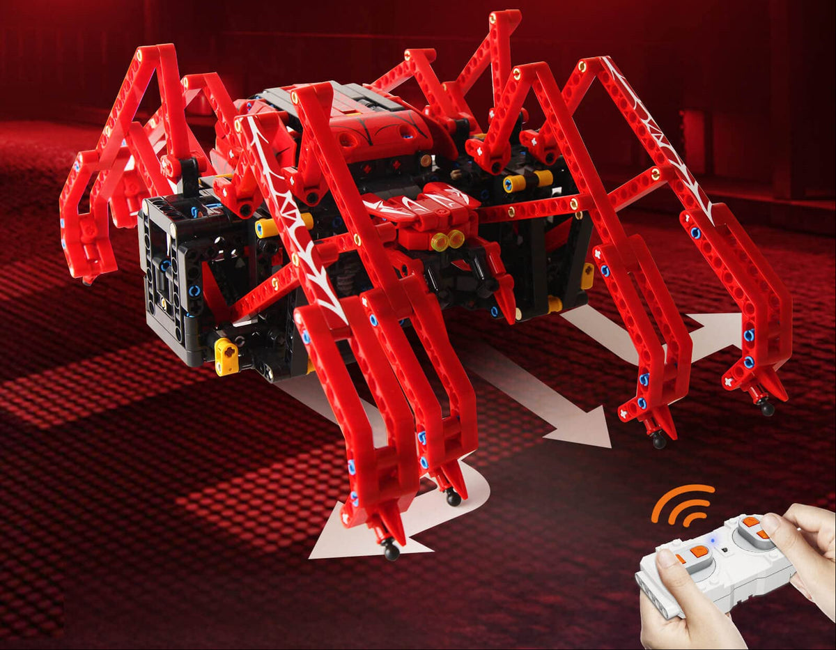 RC Red Spider Robot – 818-Piece STEM Building Blocks Construction Kit with Remote Control Features for Kids, Creative Learning and Gifts