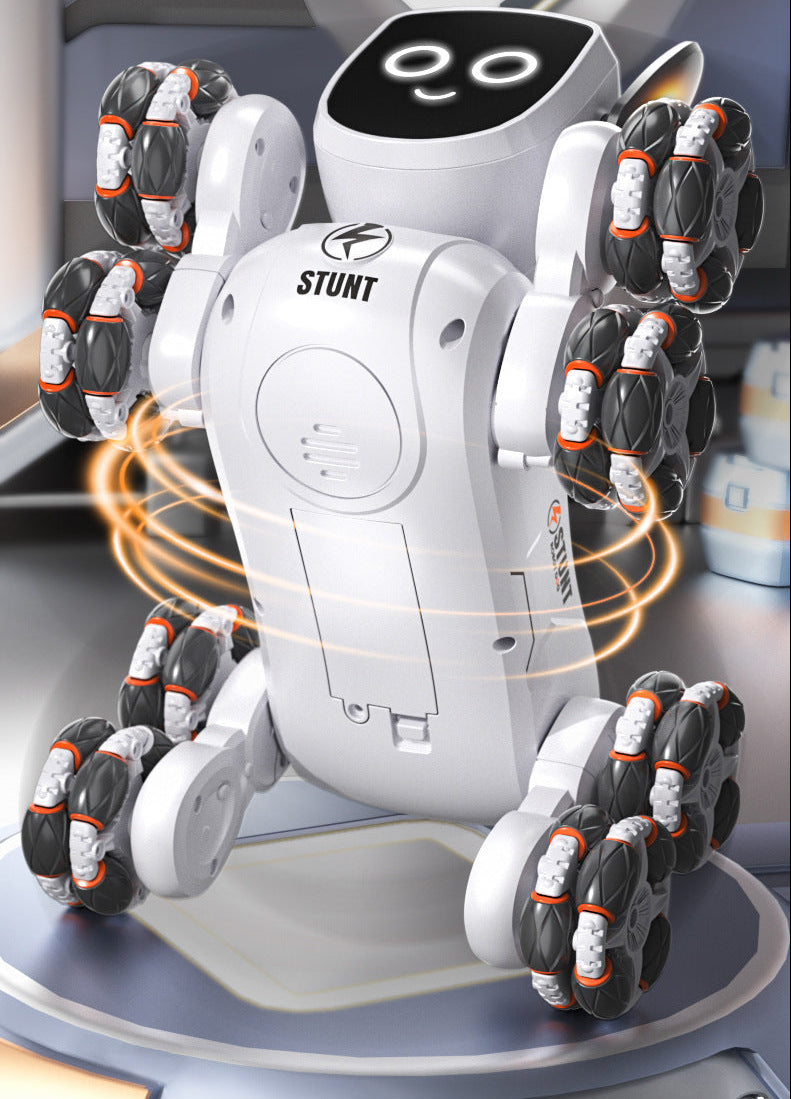 Smart Robot Dog Toy – Voice and Gesture-Controlled Mechanical Pet with Multiwheel Stunts for Interactive Kids Play and Creative Gifts