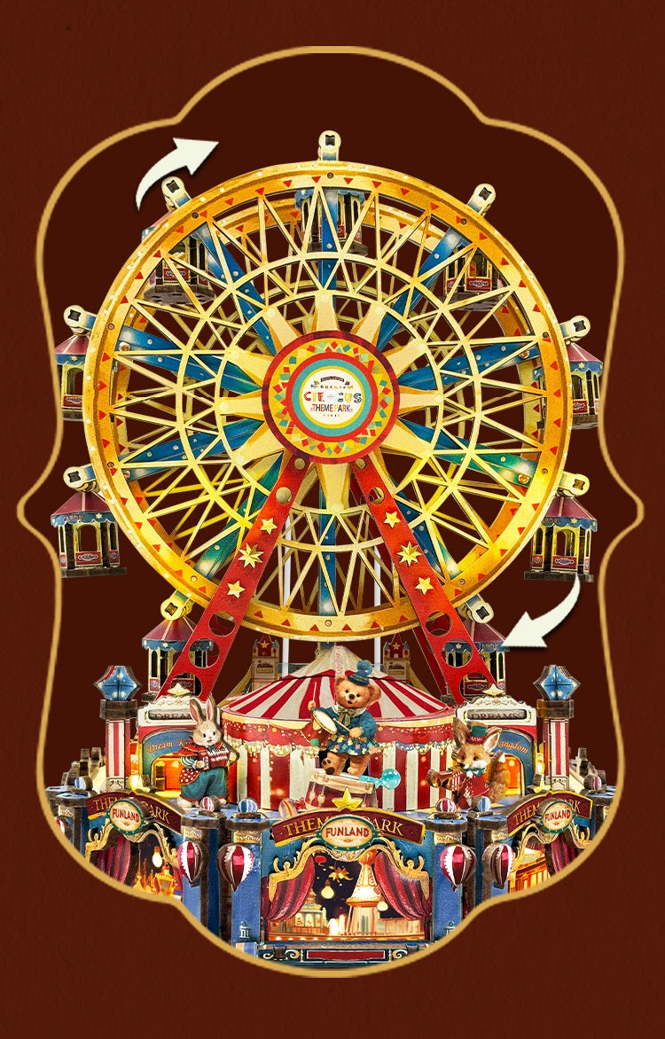 DIY Wooden Ferris Wheel Music Box - 3D Miniature Assembly Kit with Moving Parts, Creative Home Decoration Gift for Friends Birthday and Craft Lovers