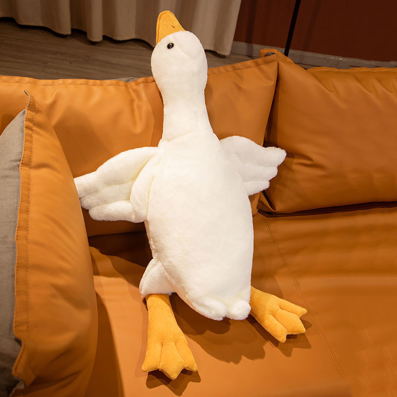 White Goose Plush Pillow Toy – Cute Soft Stuffed Animal Doll for Children, Gifts and Cozy Home Decor