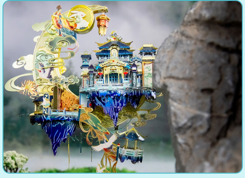 Metal Puzzle Moon Palace Model Kit – MU 3D Laser Cut DIY Jigsaw Assembly Toy for Adults Creative Collectible Gift