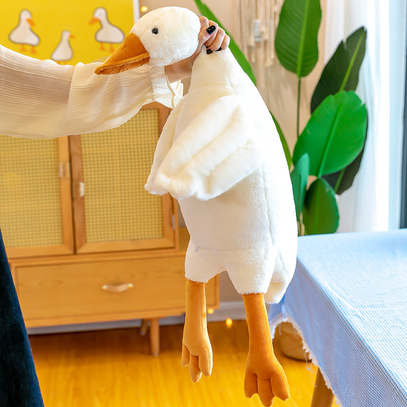 White Goose Plush Pillow Toy – Cute Soft Stuffed Animal Doll for Children, Gifts and Cozy Home Decor