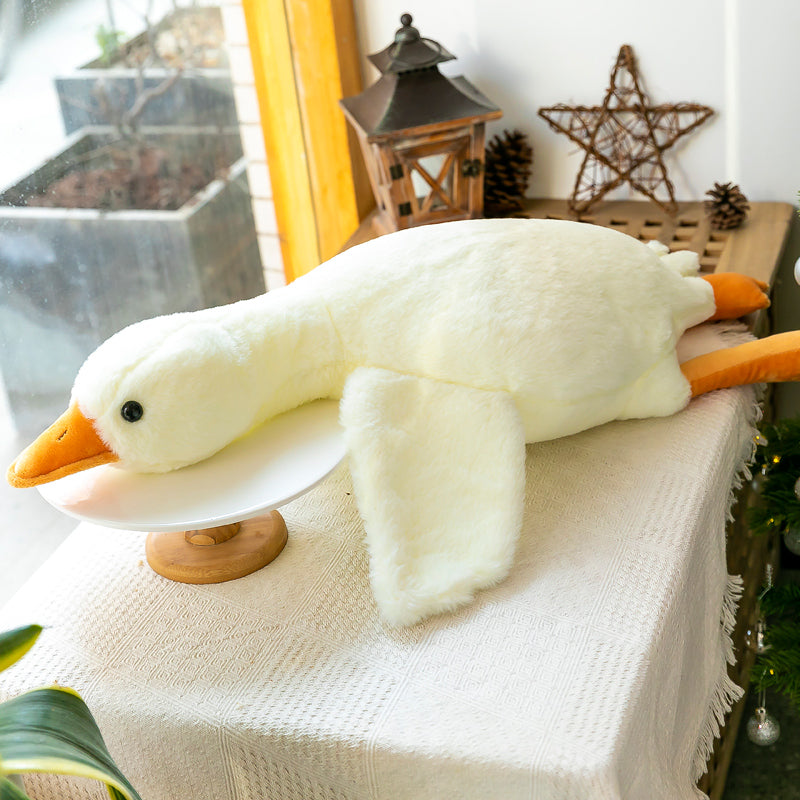 White Goose Plush Pillow Toy – Cute Soft Stuffed Animal Doll for Children, Gifts and Cozy Home Decor
