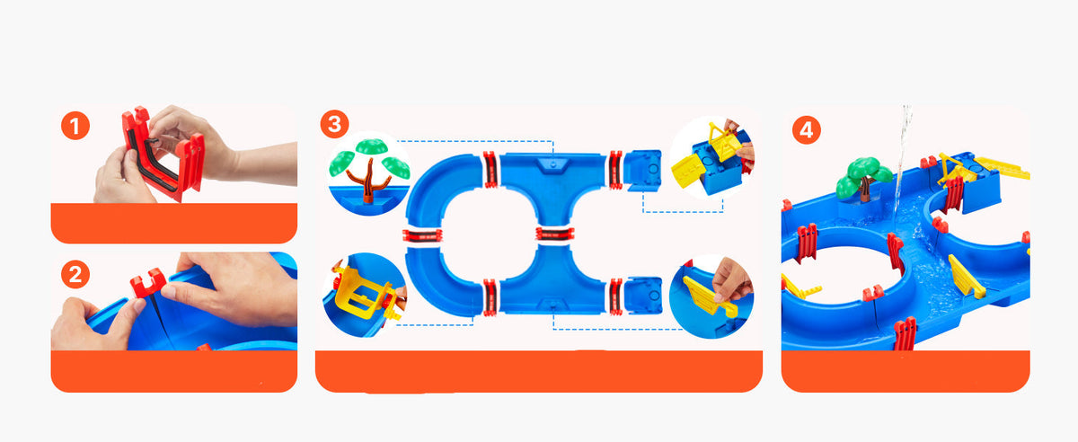 Outdoor Kids Water Play Table Set - Beach Toy with 39 Accessories, Interactive Summer Water Activity Playset for Children Fun Learning