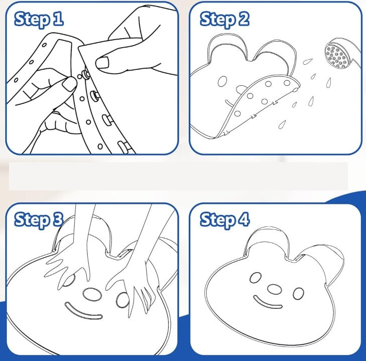 Rabbit Shape Silicone Foot Massage Mat – Wall Mounted Non-Slip Shower Foot Massager with Suction Cups for Deep Cleansing Relaxation