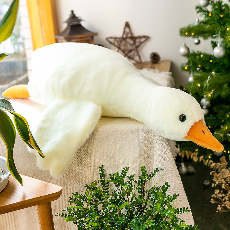 White Goose Plush Pillow Toy – Cute Soft Stuffed Animal Doll for Children, Gifts and Cozy Home Decor
