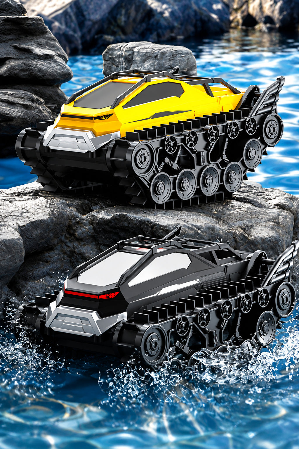 Amphibious RC Tank Truck – 2.4G  Waterproof Tracked All-Terrain Climbing Car for Kids, Off-Road Adventures, Outdoor Play and Exciting Gifts