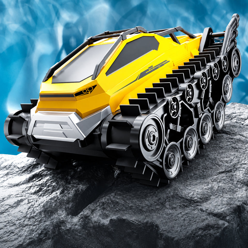 Amphibious RC Tank Truck – 2.4G  Waterproof Tracked All-Terrain Climbing Car for Kids, Off-Road Adventures, Outdoor Play and Exciting Gifts