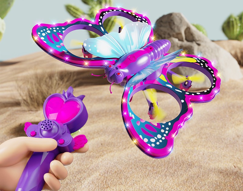 Butterfly Remote Control Mini Drone Toy – 2.4GHz RC Glitter Quadcopter with Gravity Sensor, Glitter Flying Toy for Kids, Fun Indoor Outdoor Children Gift