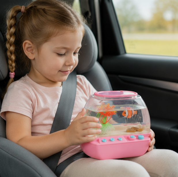 Interactive Music Fish Tank Toy - Cartoon Aquarium Playset with Lights and Sound for Kids Educational Entertainment and Fun