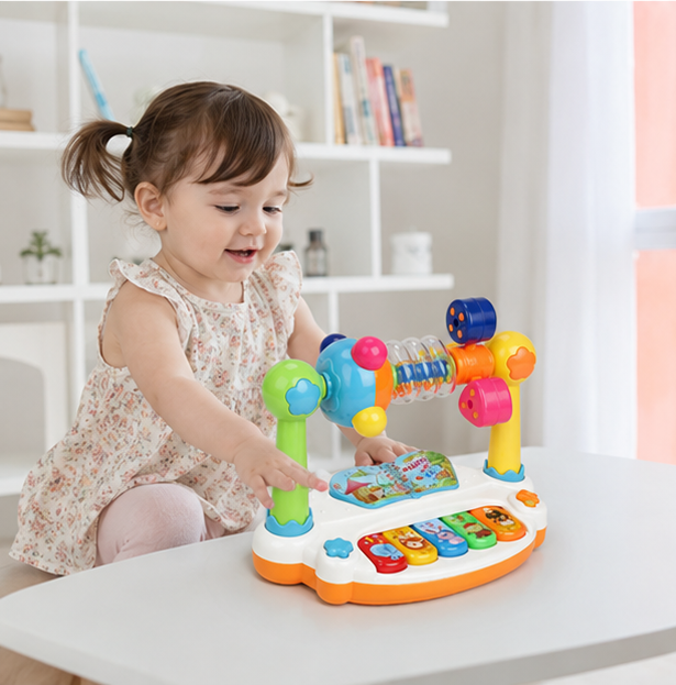 Kids Musical Piano Keyboard - Light and Sound Educational Toy for Toddlers Learning Rhythm, Music and Coordination