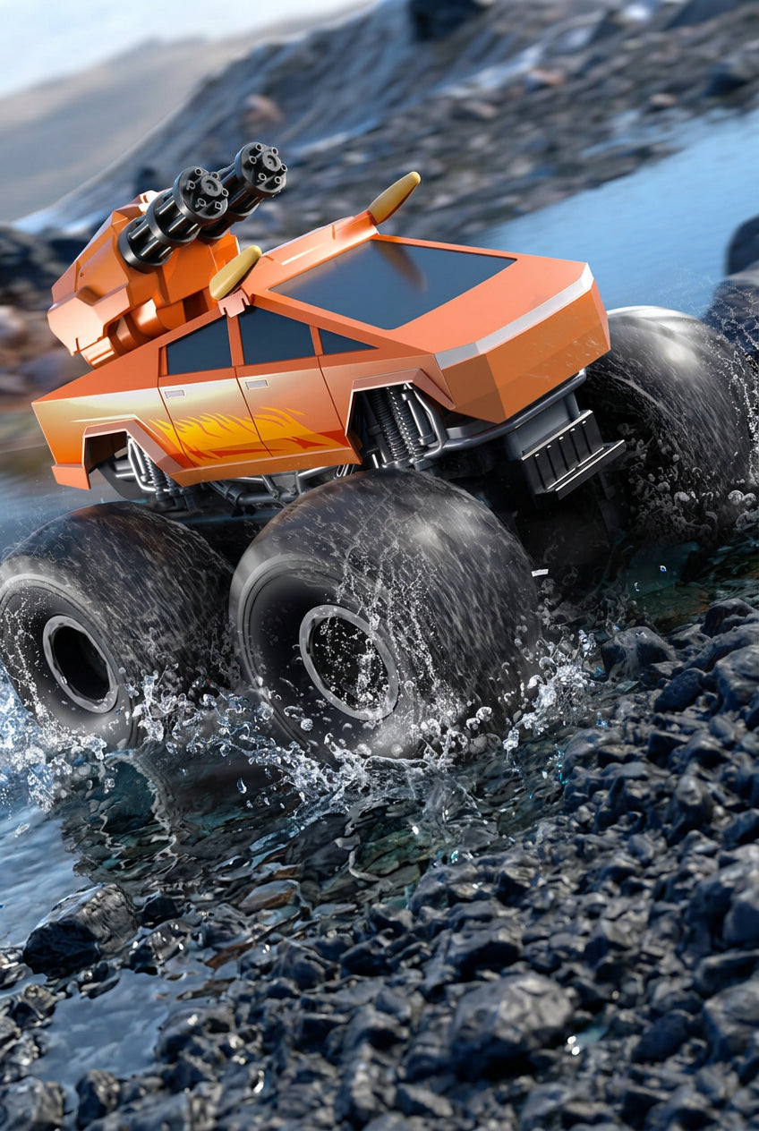 JJRC Amphibious RC Stunt Truck – 2.4G Waterproof Remote Control Vehicle with Rotating, Climbing and Off-Road Driving for Kids
