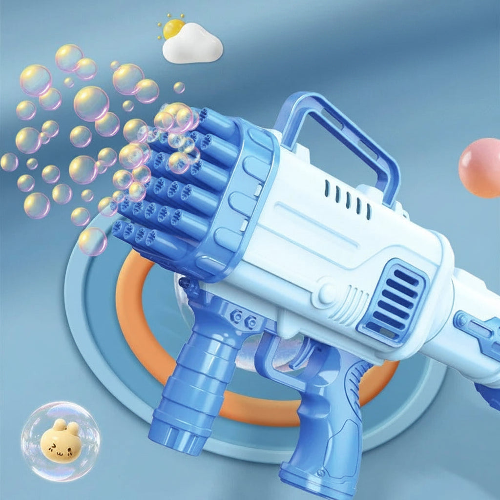 Electric Bubble Gun Toy - 32 Holes Gatling Bubble Machine for Kids Outdoor Play, Fun Party Toy Gift
