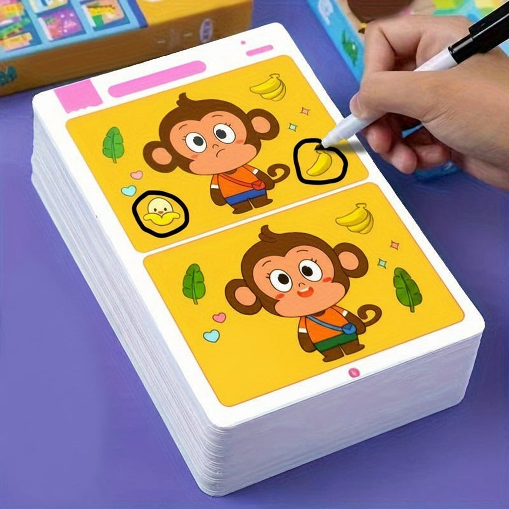 Reusable Wiping Paper Focus Training Game - Educational Paper Activity for Attention Development, Learning Skills and Brain Training Fun