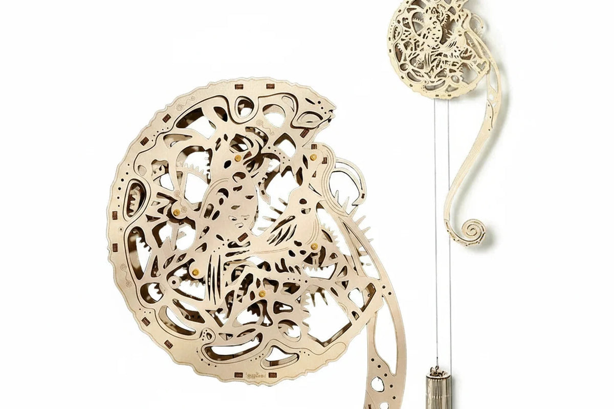 DIY Wooden Owl Clock Puzzle - 3D Mechanical Model Building Kit with Pendulum, Educational Toy and Home Decoration Gift