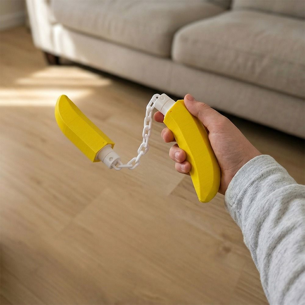 Exquisite Banana Nunchaku Toy – 3D Printed Creative Fruit-Shaped Decompression Model for Casual Fidget Play, Desktop Decor, Novelty Gifts and Collectors