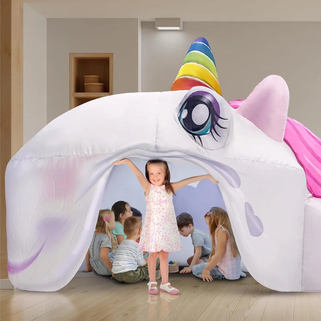 Portable Foldable Kids Inflatable Play Tent - Children's Game House for Indoor Outdoor Play, Lightweight Summer Toy Shelter for Kids