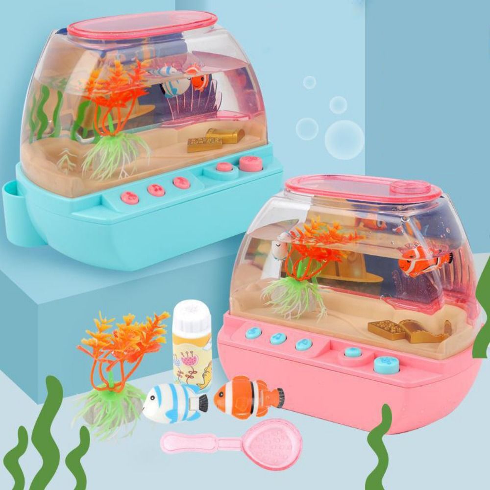 Interactive Music Fish Tank Toy - Cartoon Aquarium Playset with Lights and Sound for Kids Educational Entertainment and Fun