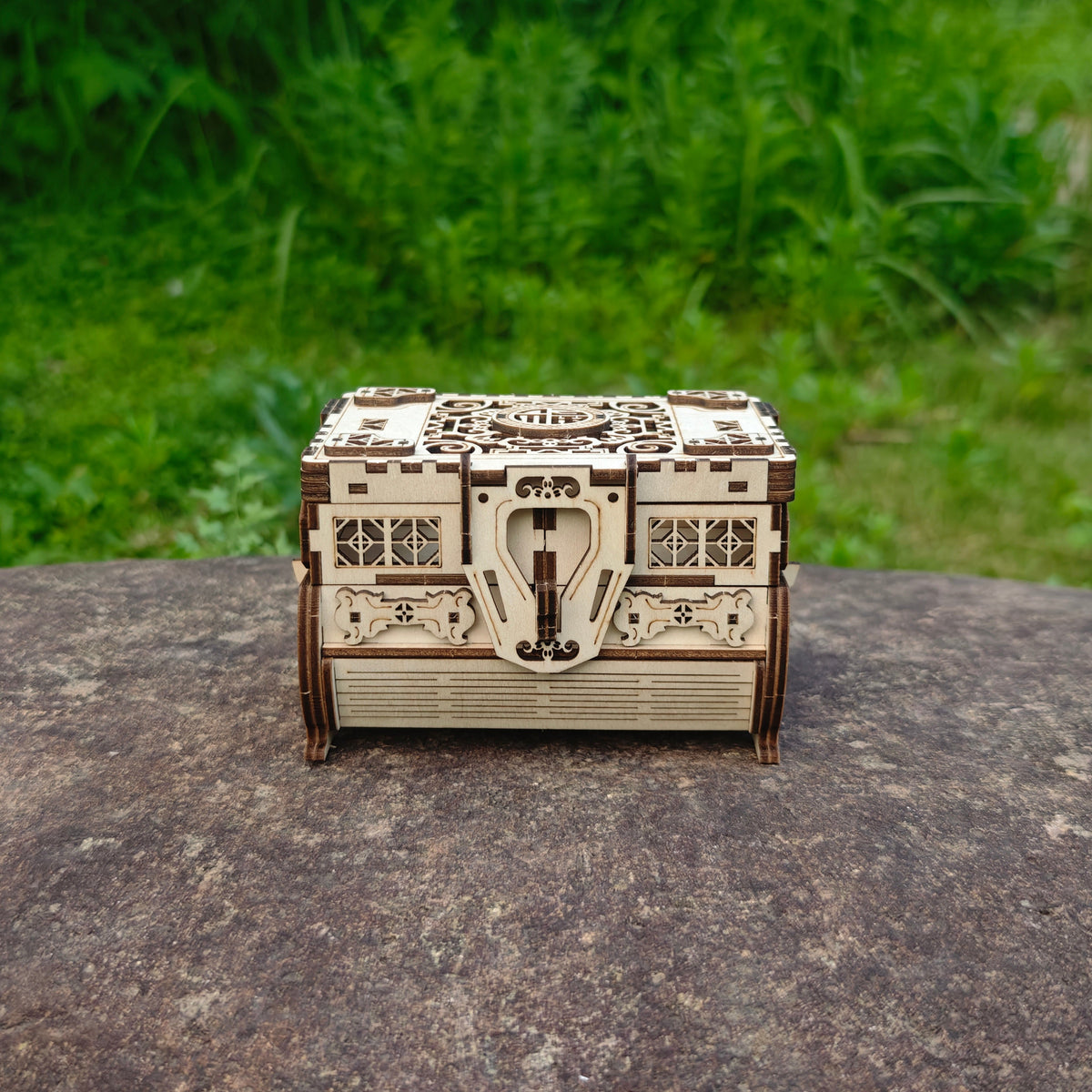 DIY Wooden Treasure Box Puzzle – 3D Assembly Jewelry Storage Box Game Gift for Adults and Teens