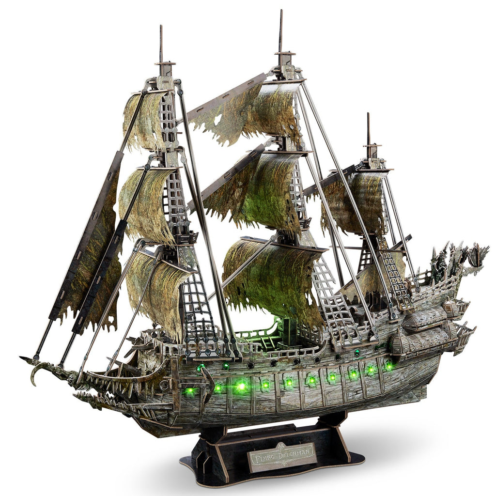 Flying Dutchman 3D Puzzle – LED Pirate Ship Model Kit with 360 Pieces for Adult Collectors