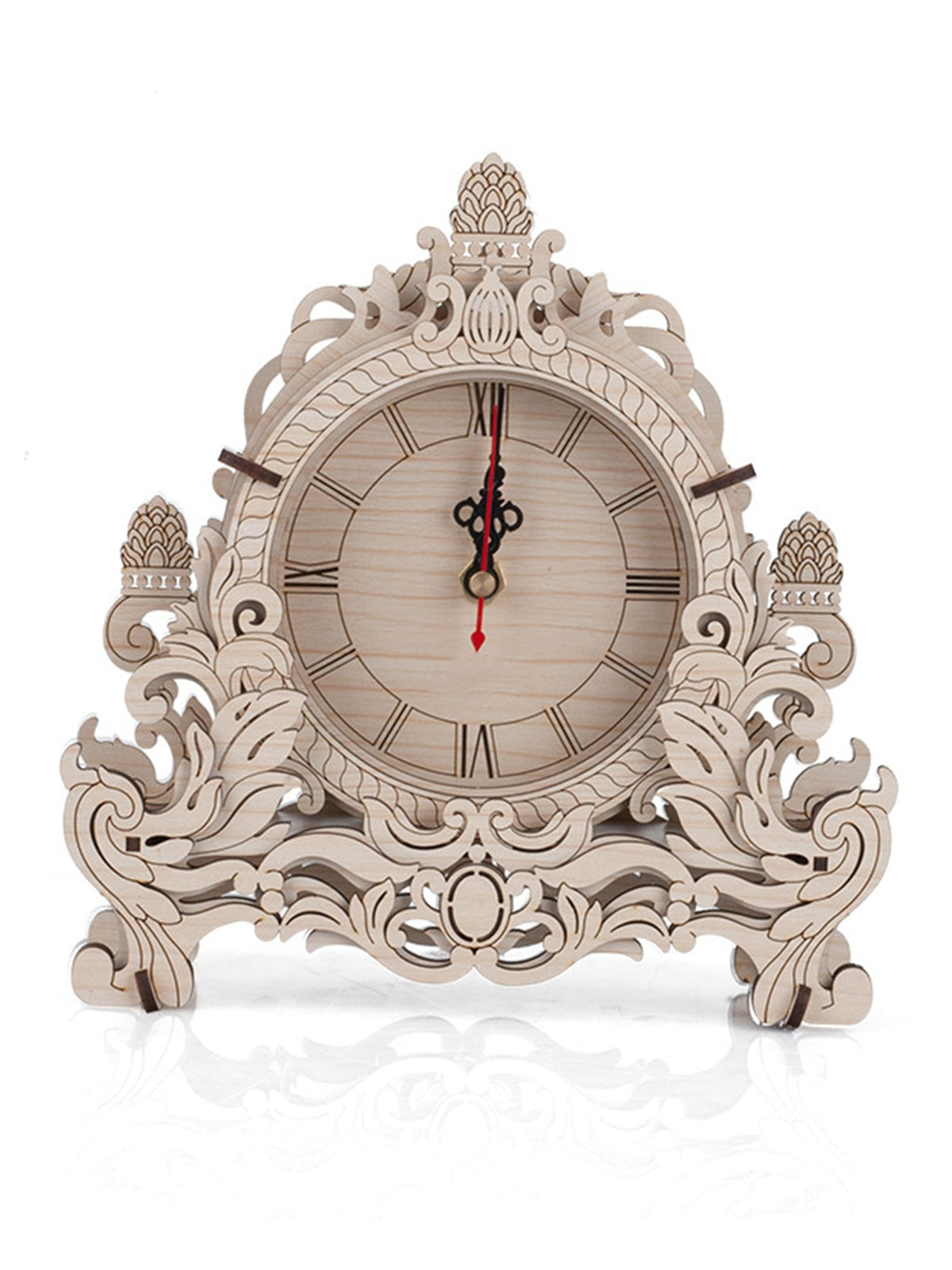 DIY Wooden Clock Puzzle Model Kit – 3D DIY Desktop Architectural Building Blocks with Functional Clock for Home Decor and Gifts