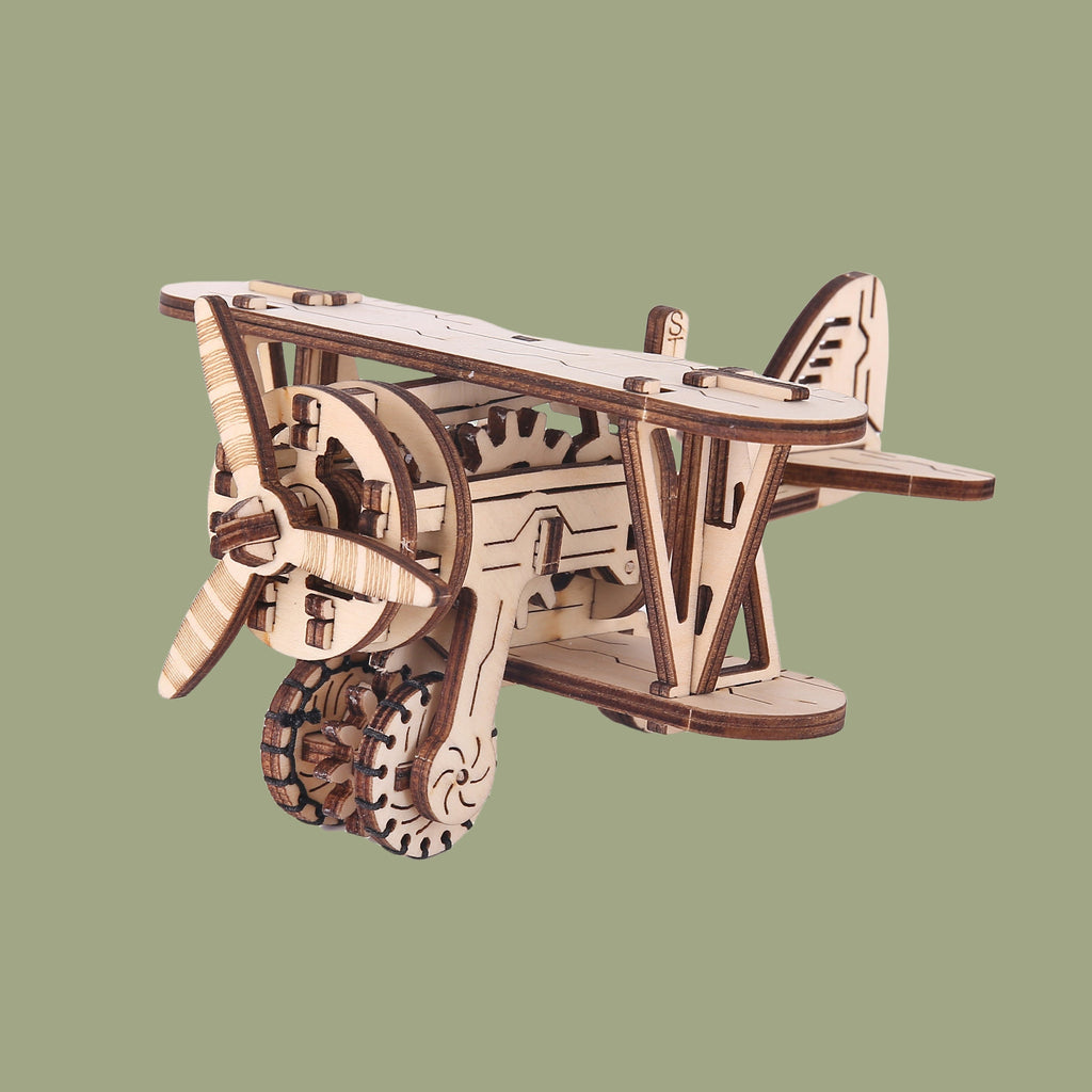 DIY Wooden Aircraft Puzzle Model Kit – Small 3D Plane Assembly Toy for Adults, Birthday, Halloween and Christmas Gift Ideas