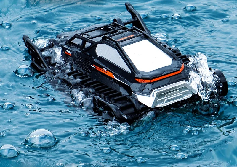 Amphibious RC Tank Truck – 2.4G  Waterproof Tracked All-Terrain Climbing Car for Kids, Off-Road Adventures, Outdoor Play and Exciting Gifts