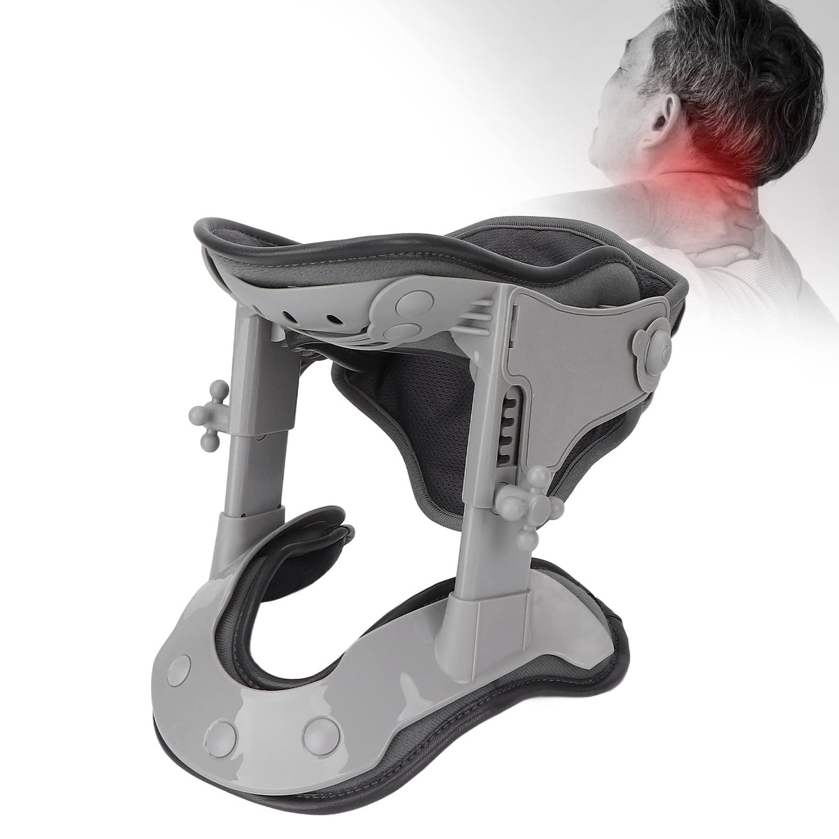 Heated Cervical Traction Collar – Adjustable Neck Stretch Device with Hot Compression for Spine Support and Pain Relief