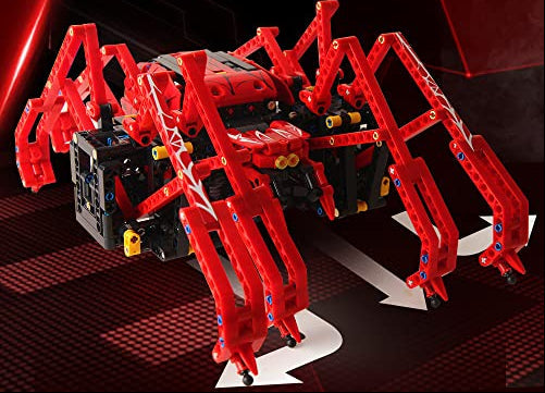 RC Red Spider Robot – 818-Piece STEM Building Blocks Construction Kit with Remote Control Features for Kids, Creative Learning and Gifts