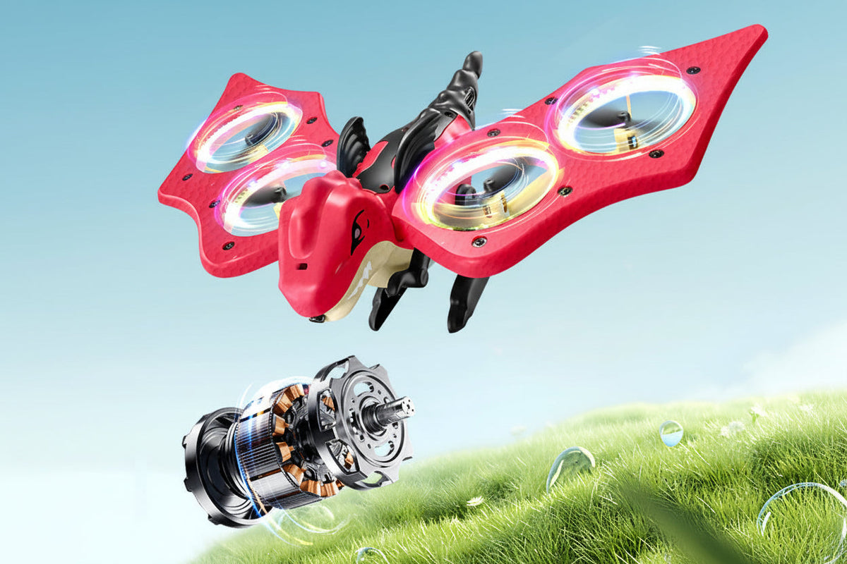 Dinosaur RC Plane Toy - Gravity Sensing Remote Control Aircraft with Headless Mode, Fun Flying Toy for Kids Birthday Gift