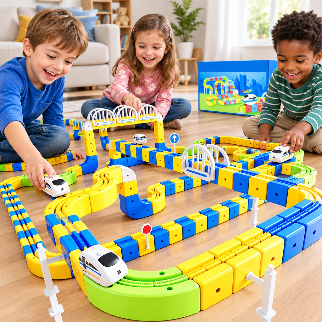 Magnetic Track Building Blocks – Interactive STEM Construction Set for Kids with DIY Assembly, Creative Learning and Educational Gift Appeal