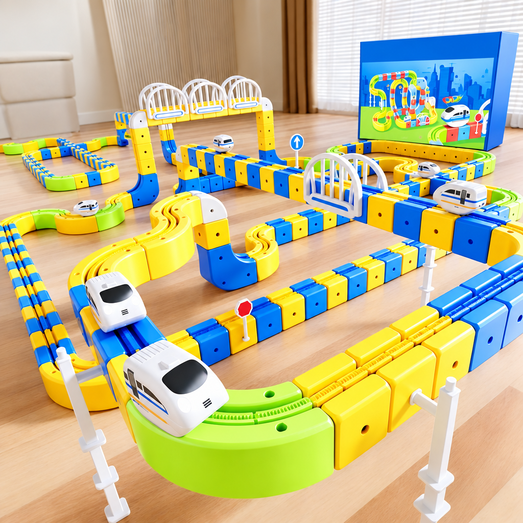 Magnetic Track Building Blocks – Interactive STEM Construction Set for Kids with DIY Assembly, Creative Learning and Educational Gift Appeal