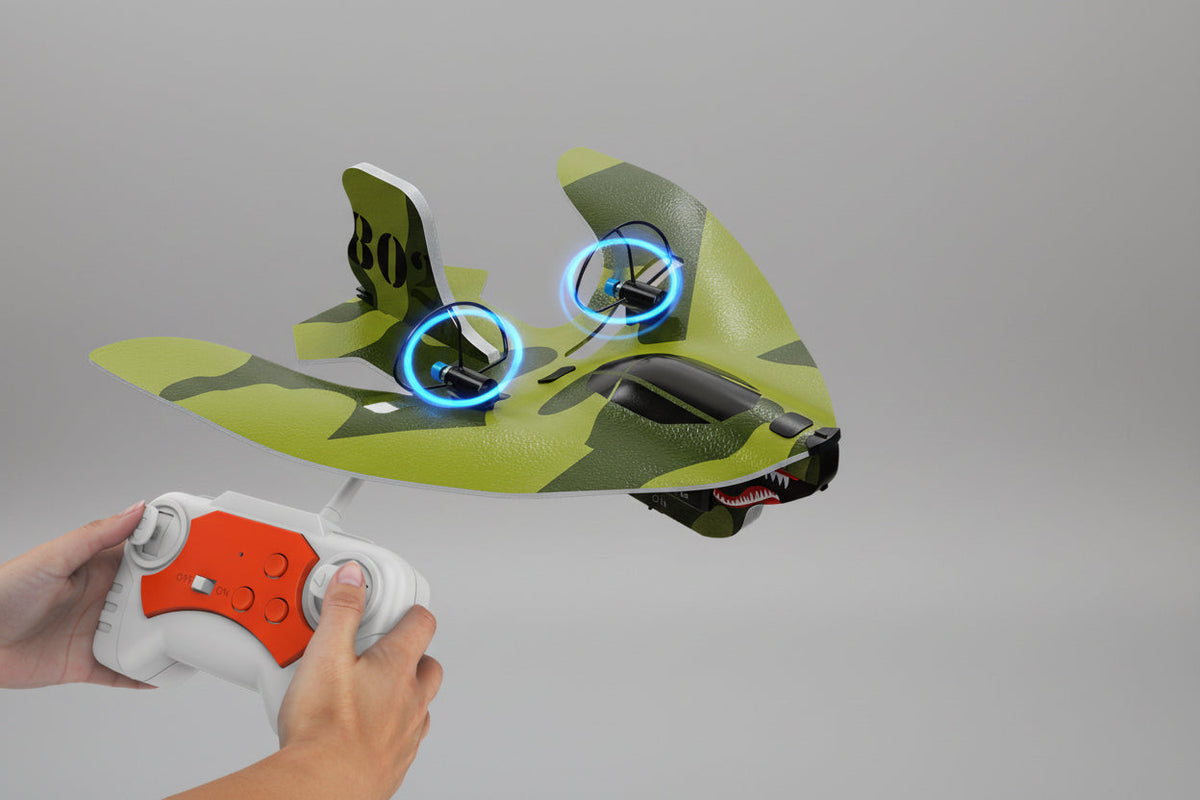 RC Airplane Glider – 2.4GHz Remote Control Plane with LED Lights, Easy to Fly Aircraft Toy for Kids and Outdoor Beginners