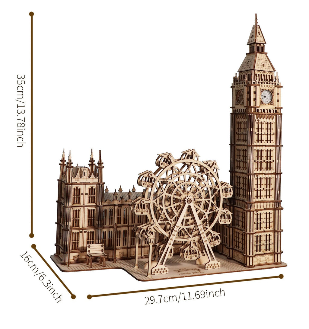 Wooden Big Ben Clock Puzzle –3D DIY Desktop Model Building Kit for Home Decor and Unique Gifts