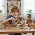 Electric 3D Wooden Marble Run Puzzle - DIY Mechanical Model Kit Brain Teaser for Adults, Kids and Creative Gift Giving