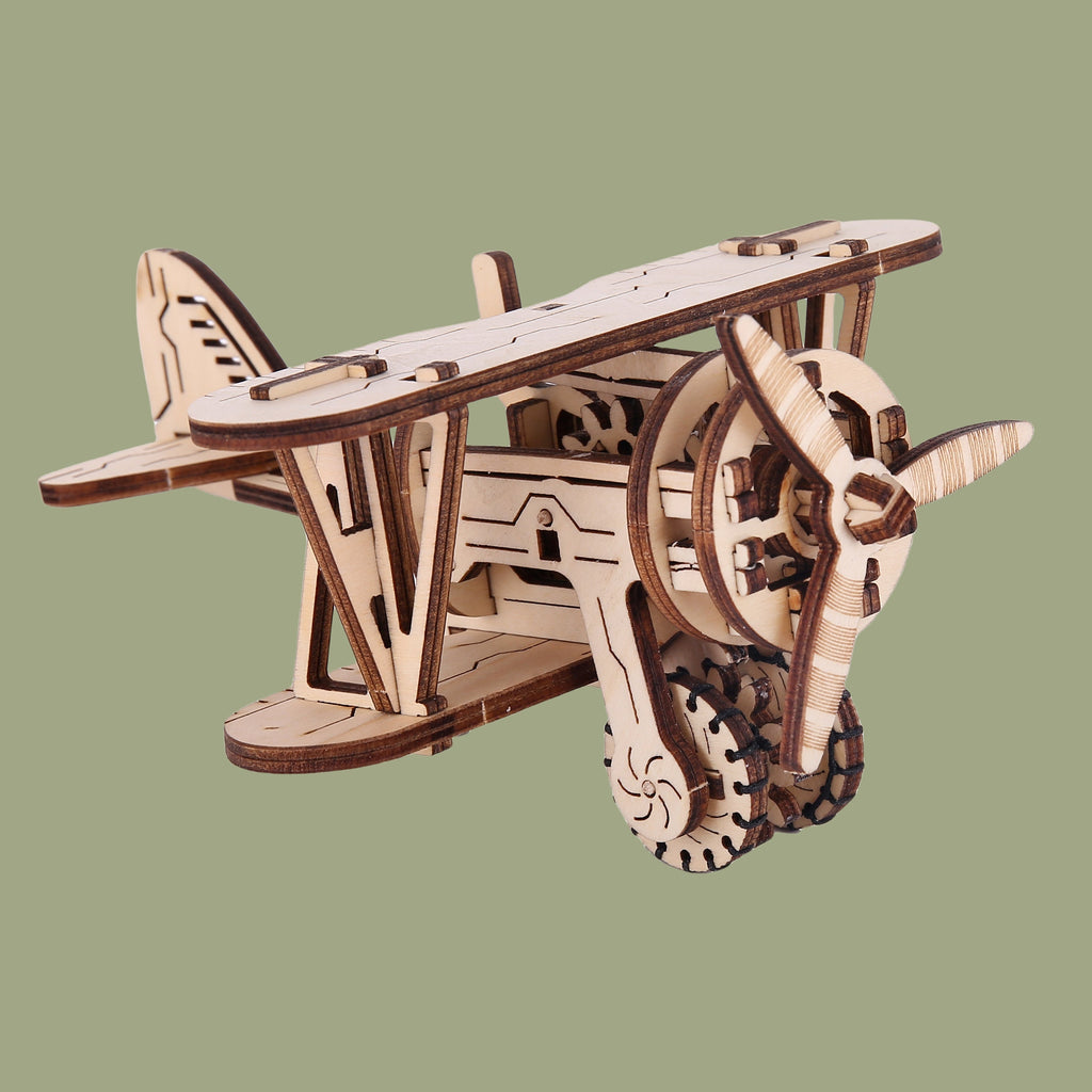 DIY Wooden Aircraft Puzzle Model Kit – Small 3D Plane Assembly Toy for Adults, Birthday, Halloween and Christmas Gift Ideas