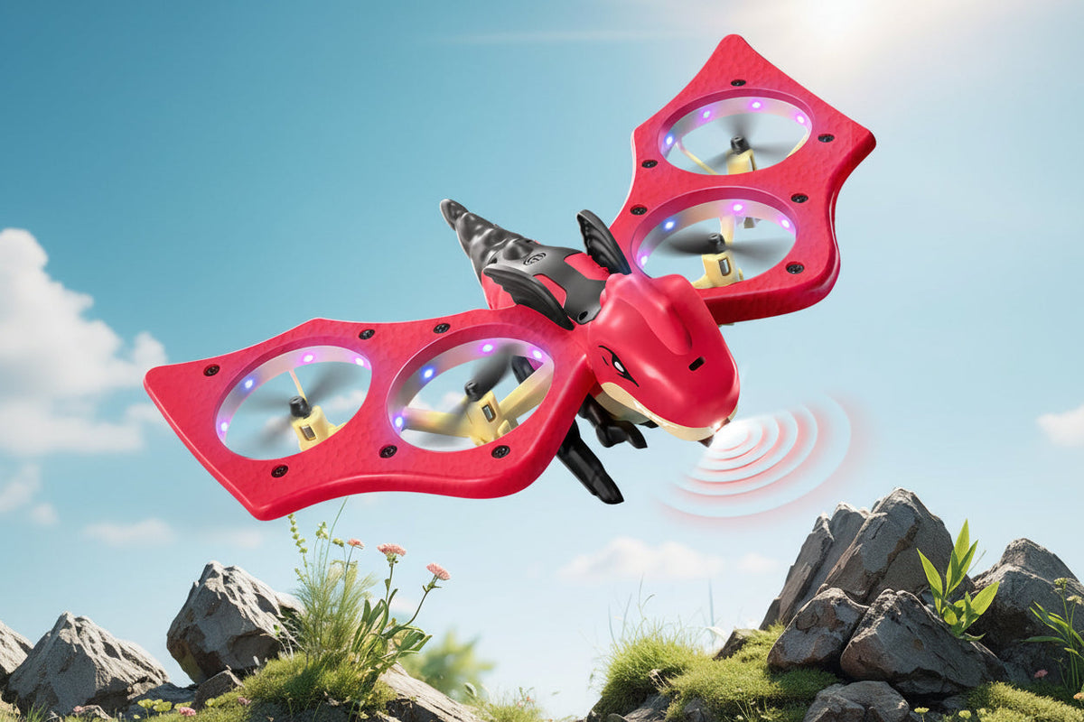 Dinosaur RC Plane Toy - Gravity Sensing Remote Control Aircraft with Headless Mode, Fun Flying Toy for Kids Birthday Gift