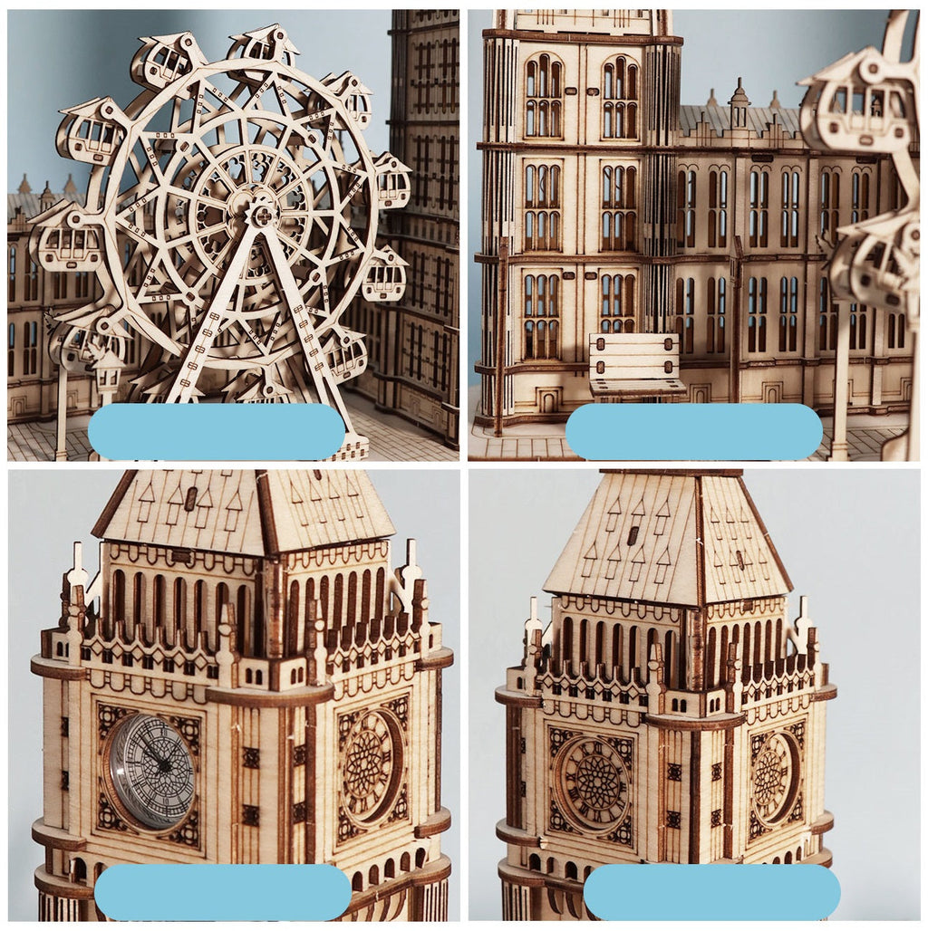 Wooden Big Ben Clock Puzzle –3D DIY Desktop Model Building Kit for Home Decor and Unique Gifts