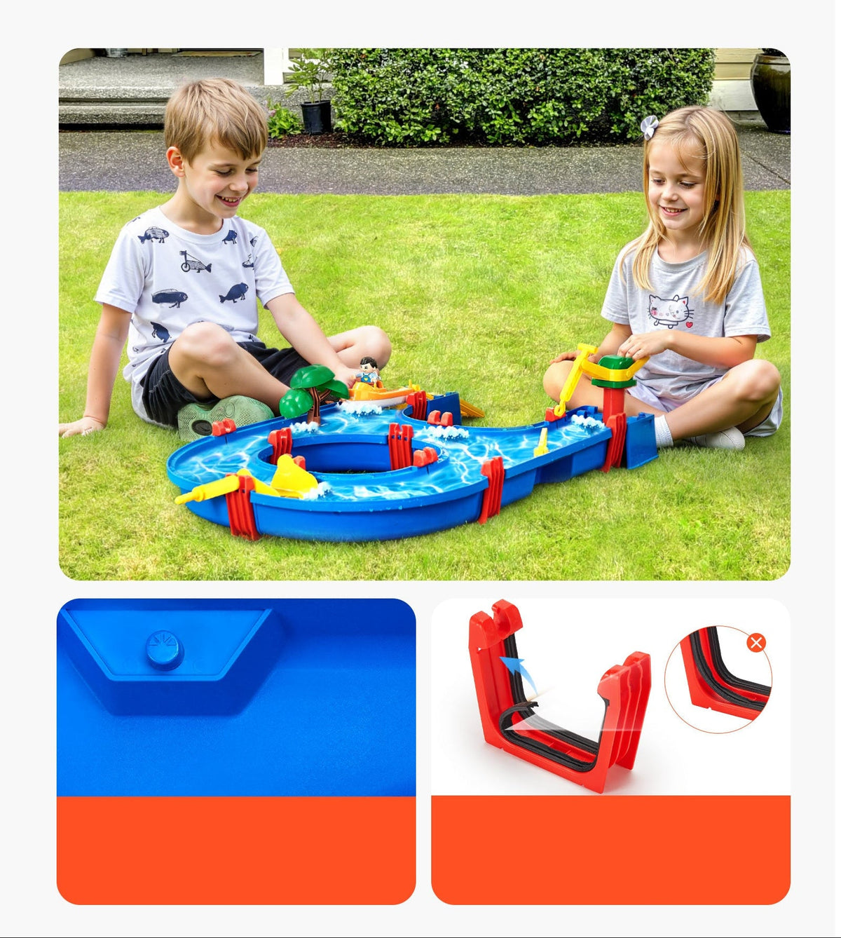 Outdoor Kids Water Play Table Set - Beach Toy with 39 Accessories, Interactive Summer Water Activity Playset for Children Fun Learning