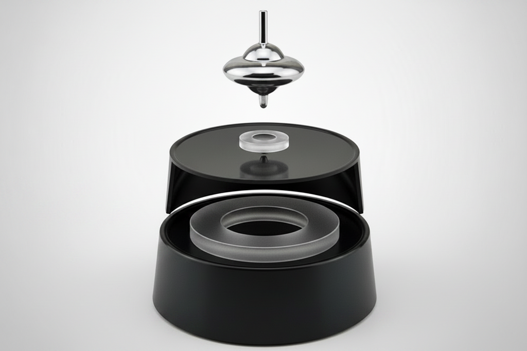 Magnetic Spinning Perpetual Motion Top – Educational Physics Desk Toy Demonstrating Inertia, Magnetism and Creative Science Concepts