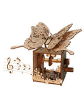 Wooden Butterfly Music Box Puzzle – 3D Hand-Assembled Mechanical Model Gift with Melody for Special Occasions