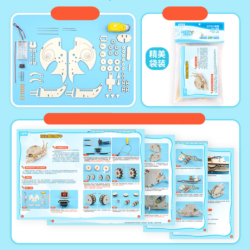 DIY Electric Snail Science Kit - Bionic STEM Experiment Toy with Motorized Movement, Educational Building Model for Kids Learning Physics Concepts