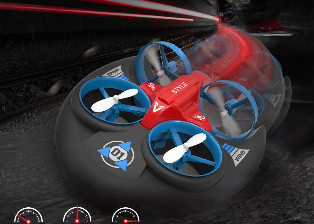 Multifunction RC Hovercraft – 2.4G Water, Land and Air Mini Drone Vehicle for Kids, Outdoor Play and Gifts