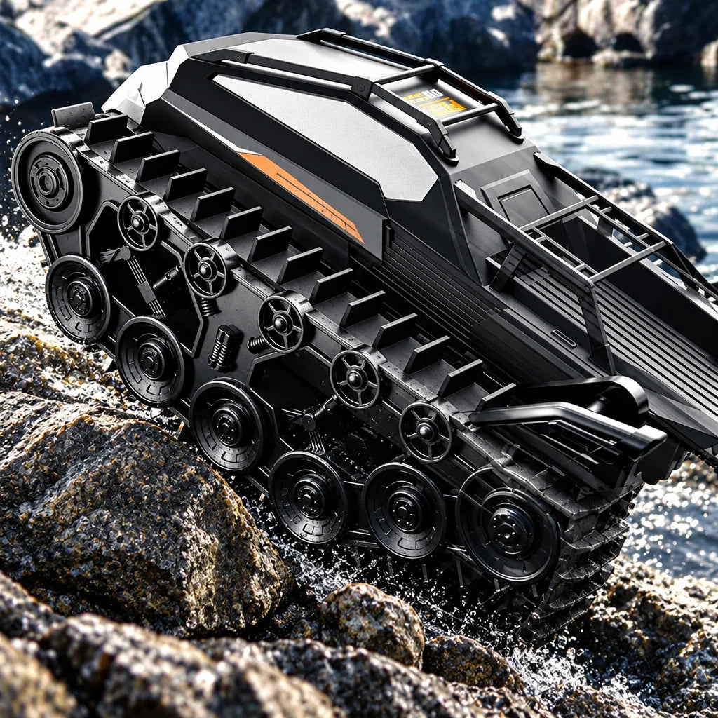 Amphibious RC Tank Truck – 2.4G  Waterproof Tracked All-Terrain Climbing Car for Kids, Off-Road Adventures, Outdoor Play and Exciting Gifts